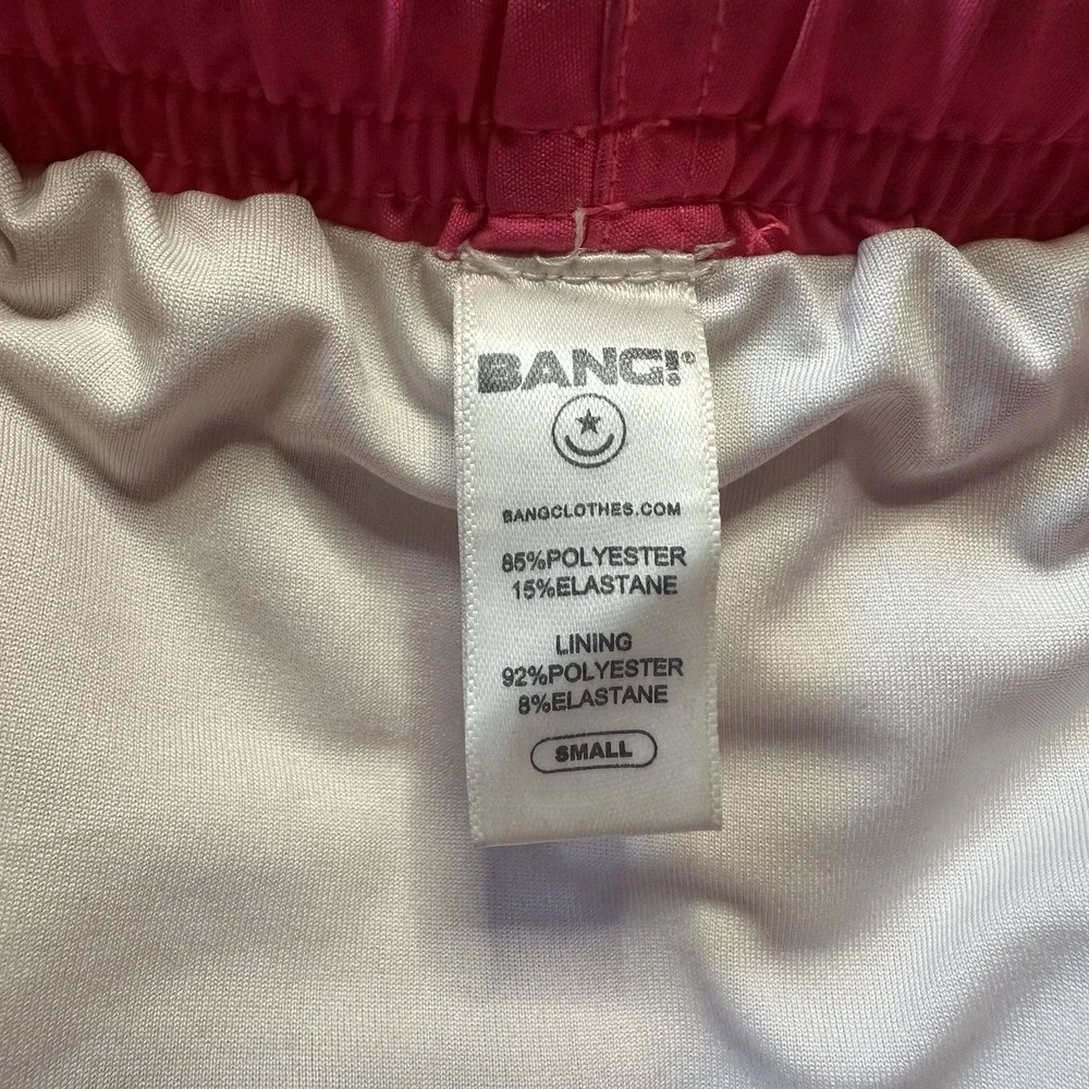 Bang Miami Swim Shorts Small Neon Pink Mens Logo Happy Face Drawstring Waist
